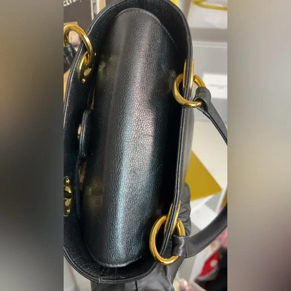 MCM Black Leather Mini Bucket Tote with Gold Hardware - Picture 3 of 11